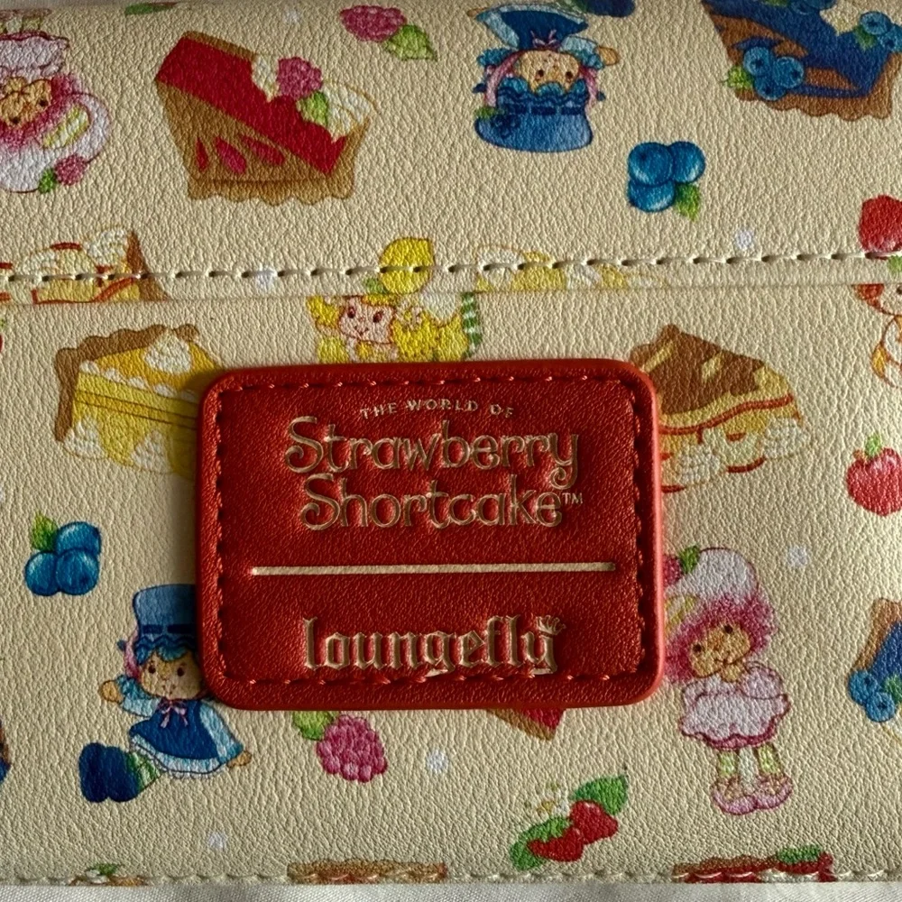 Loungefly Strawberry Shortcake Cream Wallet with Red Logo Patch NWT - Picture 1 of 6